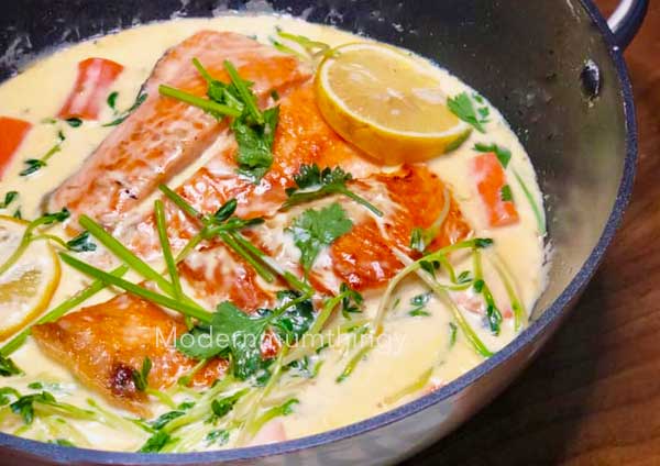 Resepi Pan fried salmon garlic sauce yang sedap bangat!